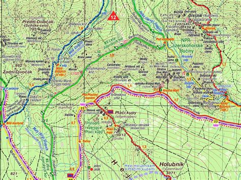 Mapa Jizerských hor s vyznačenou lokalitou Jizerka