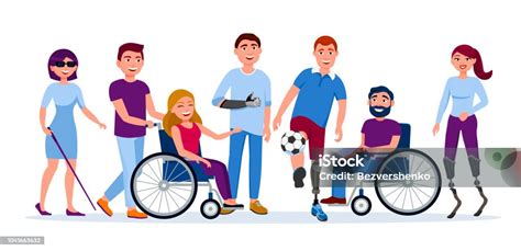 Ilustrace dětí s různými typy postižení
