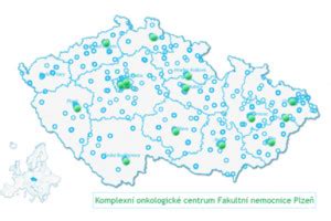 Mapa zdravotnických fakult v ČR