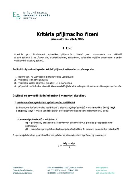 Schéma přijímacího řízení na umělecké obory
