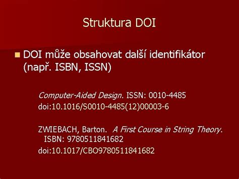 Struktura DOI identifikátoru