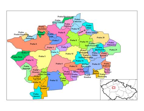 mapa Děčína s vyznačenými průmyslovými zónami