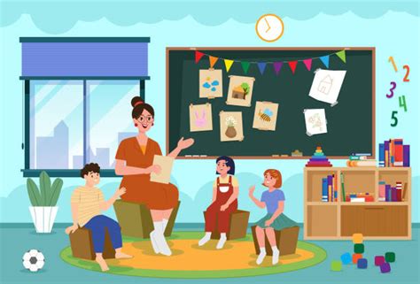 Ilustrace učitele a studentů