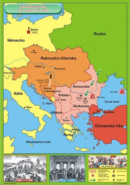 Mapa Balkánského poloostrova