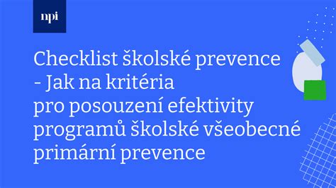 Checklist pro výběr preventivních programů