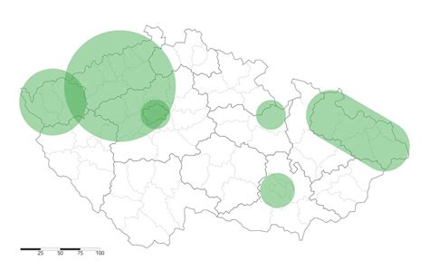 Mapa produkčních oblastí akáciové gumy