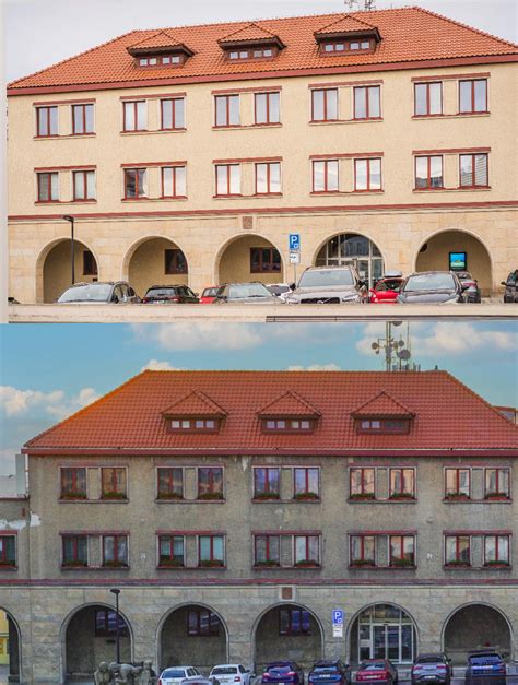 Před a po rekonstrukci fasády
