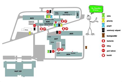 Mapa kolejí VUT v Brně