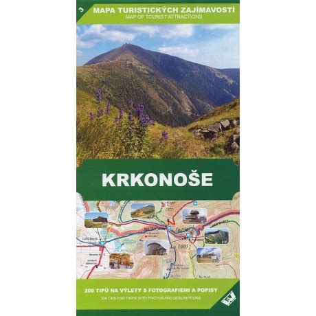 Mapa Krkonoš s vyznačenými turistickými trasami