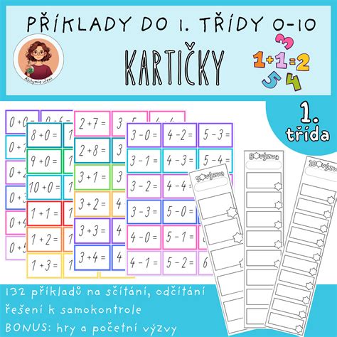 Kartičky s matematickými příklady
