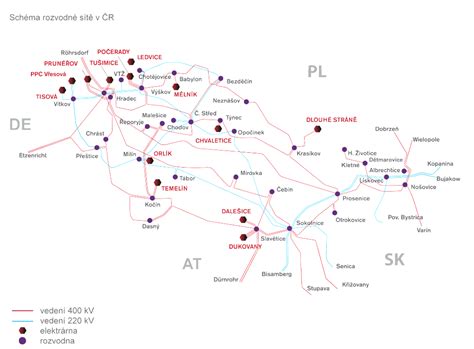 Mapa rozvodné sítě dálkového vytápění