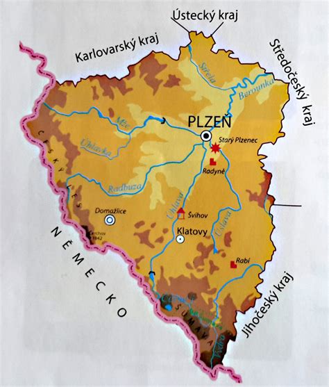 mapa Plzeňského kraje