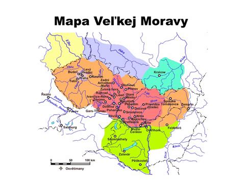 Mapa Velké Moravy
