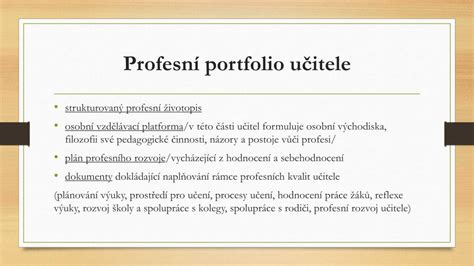 Ilustrace portfolia učitele