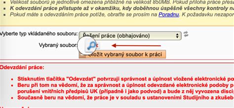 Proces elektronického odevzdání práce v SIS