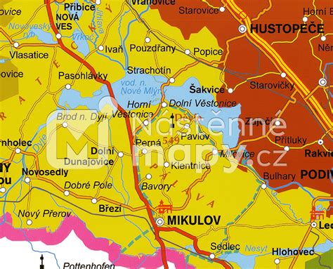 mapa vinařských oblastí Moravy