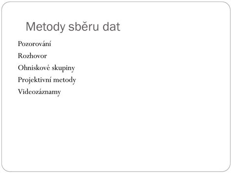 Metody sběru dat ve vzdělávání
