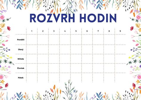 Rozvrh konzultačních hodin