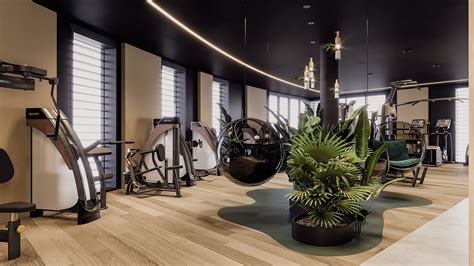 Interiér moderního fitness centra s cvičebními stroji