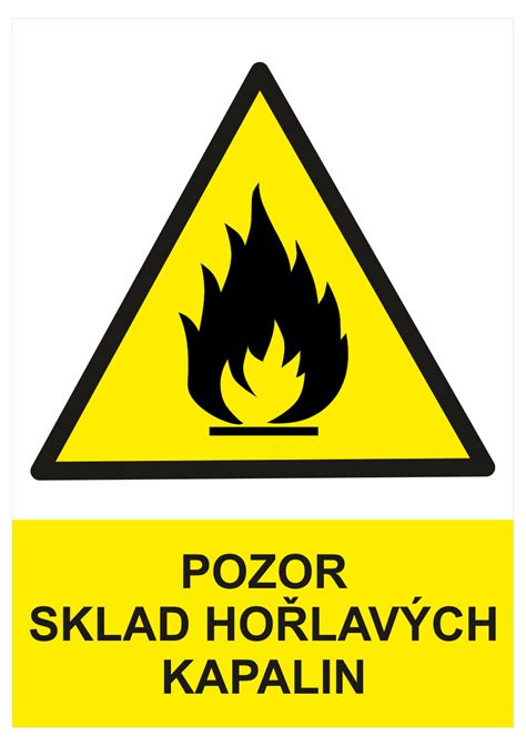 Bezpečnostní značky pro sklad hořlavin
