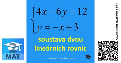 Ilustrace řešení soustavy dvou lineárních rovnic v rovině