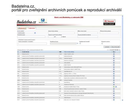 Ukázka struktury archivní pomůcky
