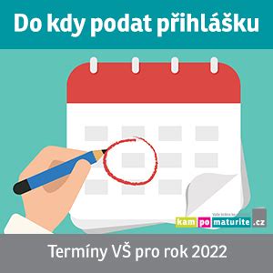 Kalendář s vyznačenými termíny pro podání přihlášek a konání přijímacích zkoušek