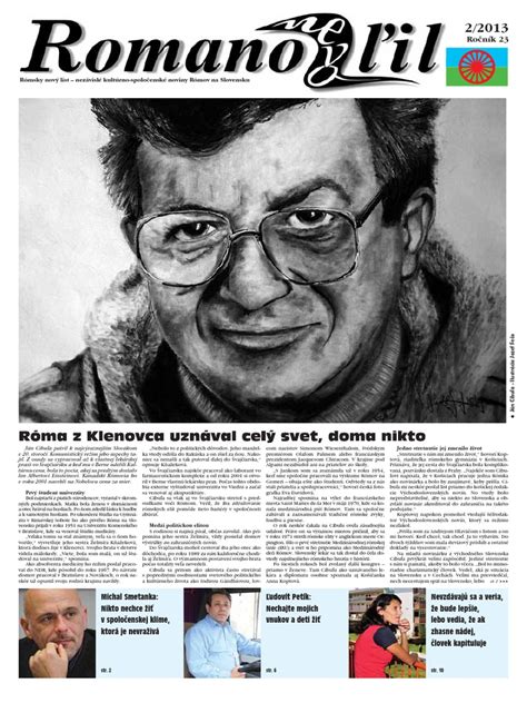 Ukázka dobového vydání časopisu Romano ľil