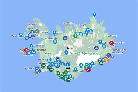 Mapa geotermálních elektráren na Islandu