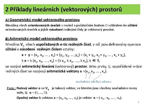 Vektorový prostor a lineární zobrazení