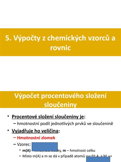 Ilustrace chemických vzorců a rovnic