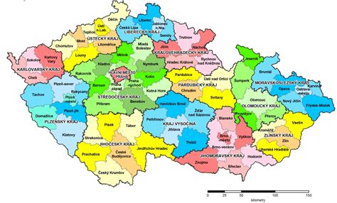 Mapa Moravy s vyznačenými regiony
