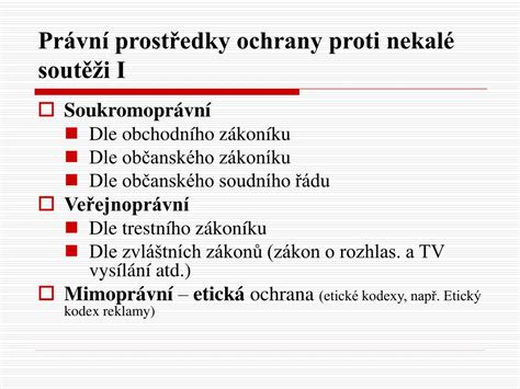 Schéma právní ochrany proti nekalé soutěži