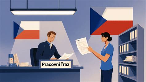 Ilustrace zaměstnance v pracovním prostředí