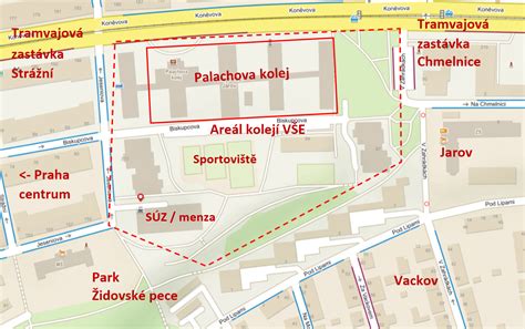 Mapa budovy s vyznačením studijního oddělení