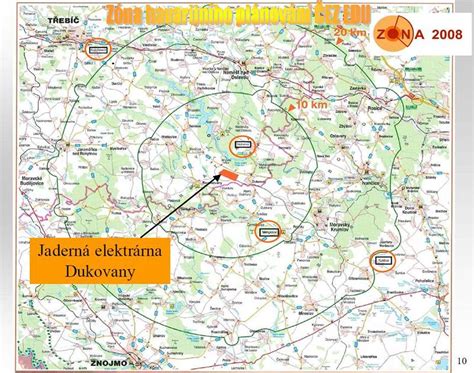 Mapa lokalizace Jaderné elektrárny Dukovany