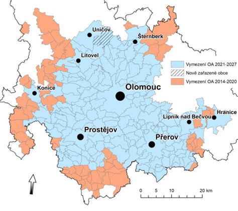 mapa Ostravské aglomerace s vyznačenými průmyslovými zónami