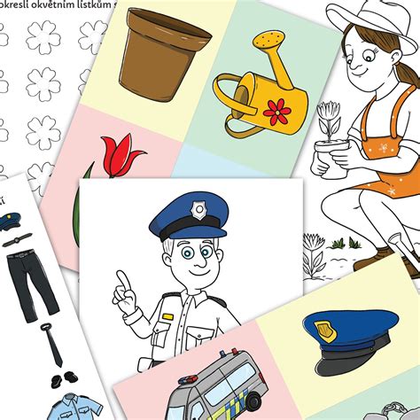 Ilustrace dětí pracujících s pracovními listy