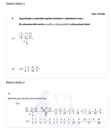 Diagram zobrazující různé oblasti matematiky pro přijímací zkoušky