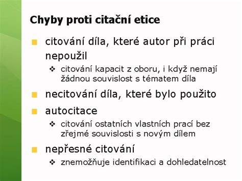 Ilustrace správného citování v akademické práci