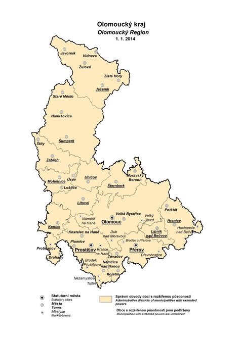 Mapa okresu Šumperk s vyznačenou polohou Zábřehu