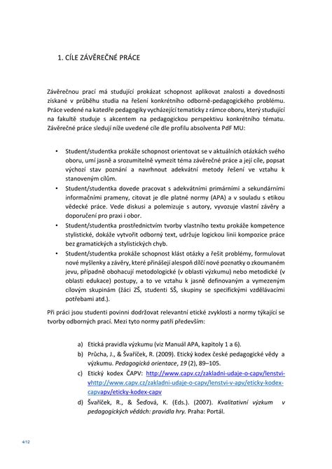Schéma vztahu mezi bakalářskou prací a existujícím vědeckým poznáním
