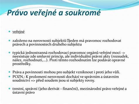 Rozdělení práva na soukromé a veřejné